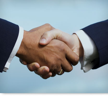 Handshake signifying successful settling of dispute
